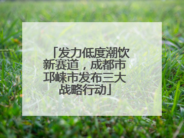 发力低度潮饮新赛道，成都市邛崃市发布三大战略行动