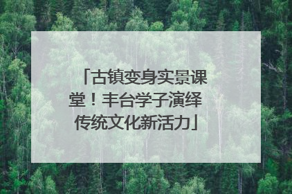 古镇变身实景课堂！丰台学子演绎传统文化新活力