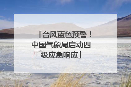 台风蓝色预警！中国气象局启动四级应急响应