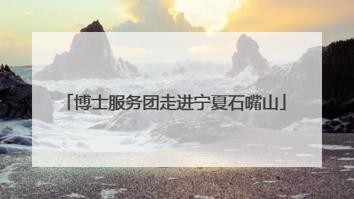 博士服务团走进宁夏石嘴山