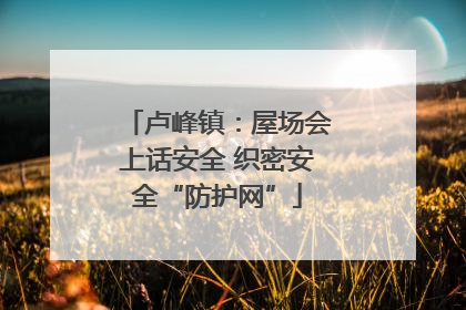 卢峰镇：屋场会上话安全 织密安全“防护网”