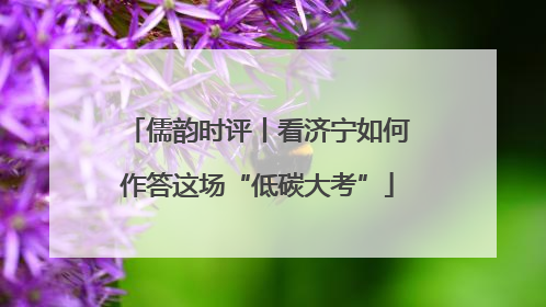 儒韵时评丨看济宁如何作答这场“低碳大考”