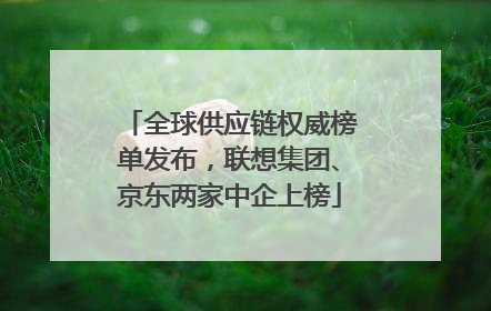 全球供应链权威榜单发布，联想集团、京东两家中企上榜