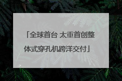 全球首台 太重首创整体式穿孔机跨洋交付