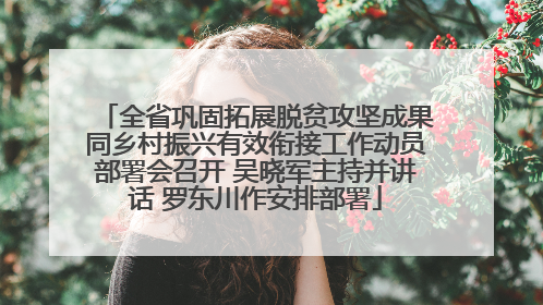 全省巩固拓展脱贫攻坚成果同乡村振兴有效衔接工作动员部署会召开 吴晓军主持并讲话 罗东川作安排部署
