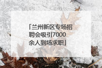 兰州新区专场招聘会吸引7000余人到场求职