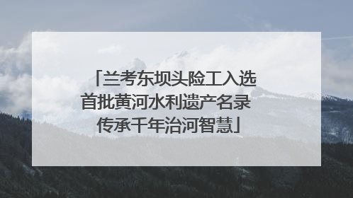 兰考东坝头险工入选首批黄河水利遗产名录 传承千年治河智慧