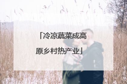 冷凉蔬菜成高原乡村热产业