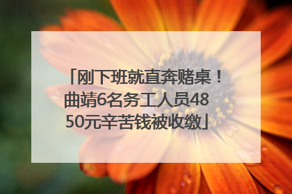 刚下班就直奔赌桌！曲靖6名务工人员4850元辛苦钱被收缴