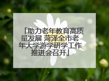 助力老年教育高质量发展 菏泽全市老年大学游学研学工作推进会召开