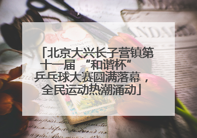 北京大兴长子营镇第十一届 “和谐杯” 乒乓球大赛圆满落幕，全民运动热潮涌动