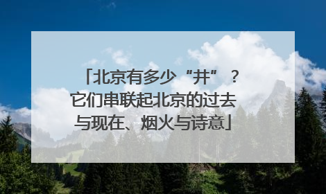 北京有多少“井”？它们串联起北京的过去与现在、烟火与诗意