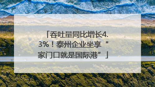吞吐量同比增长4.3%！泰州企业坐享“家门口就是国际港”