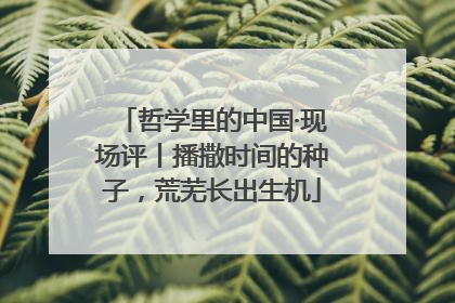 哲学里的中国·现场评丨播撒时间的种子，荒芜长出生机