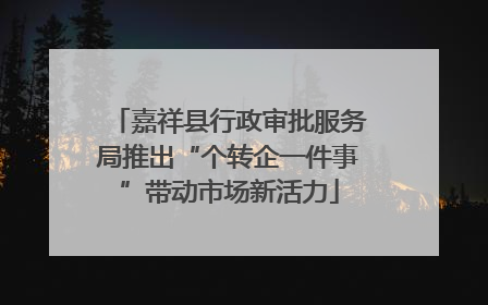 嘉祥县行政审批服务局推出“个转企一件事”带动市场新活力