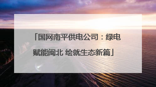 国网南平供电公司：绿电赋能闽北 绘就生态新篇