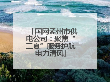 国网孟州市供电公司：聚焦“三夏”服务护航电力清风