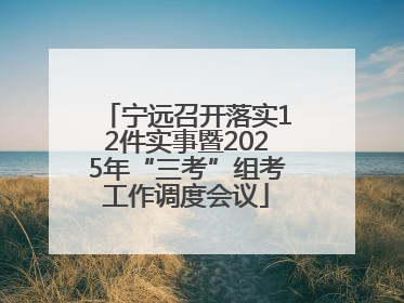 宁远召开落实12件实事暨2025年“三考”组考工作调度会议