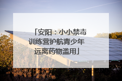 安阳：小小禁毒训练营护航青少年远离药物滥用