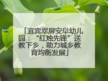 宜宾翠屏安阜幼儿园：“红烛先锋”送教下乡，助力城乡教育均衡发展