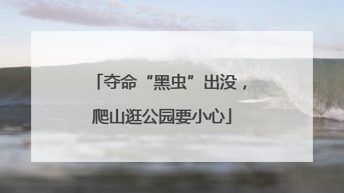 夺命“黑虫”出没，爬山逛公园要小心