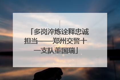 多岗淬炼诠释忠诚担当——郑州交警十一支队董国瑞