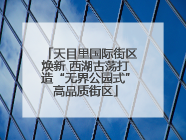 天目里国际街区焕新 西湖古荡打造“无界公园式”高品质街区