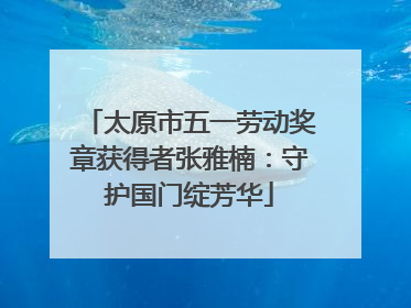 太原市五一劳动奖章获得者张雅楠：守护国门绽芳华