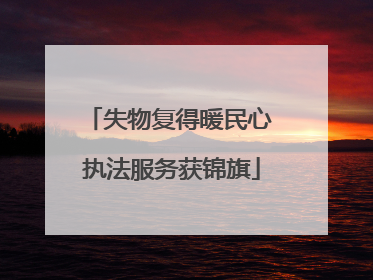 失物复得暖民心 执法服务获锦旗