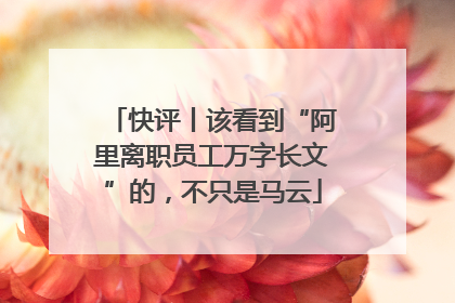 快评丨该看到“阿里离职员工万字长文”的，不只是马云
