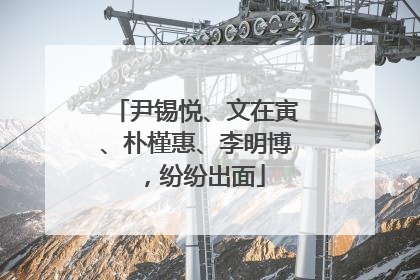 尹锡悦、文在寅、朴槿惠、李明博，纷纷出面