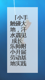 小手触碰大地，汗水遇见成长 乐师附小开展劳动基地实践课程