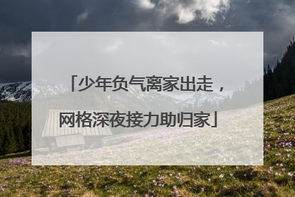 少年负气离家出走，网格深夜接力助归家
