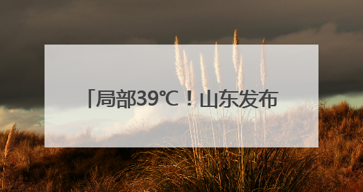 局部39℃！山东发布高温黄色预警 5日—9日将出现高温天气