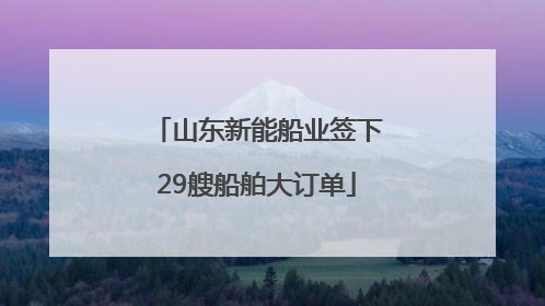 山东新能船业签下29艘船舶大订单