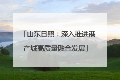 山东日照：深入推进港产城高质量融合发展