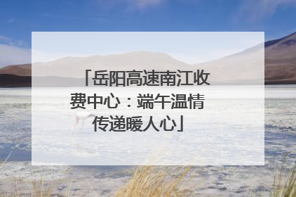 岳阳高速南江收费中心：端午温情传递暖人心