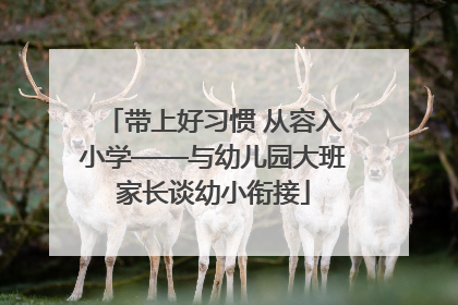 带上好习惯 从容入小学——与幼儿园大班家长谈幼小衔接