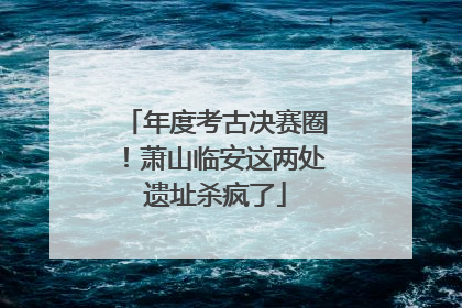 年度考古决赛圈！萧山临安这两处遗址杀疯了