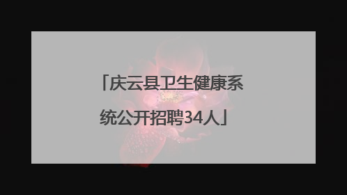庆云县卫生健康系统公开招聘34人