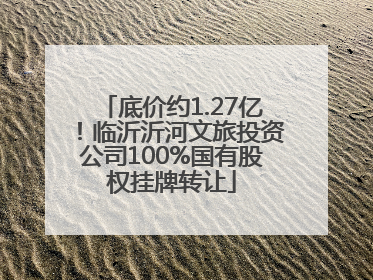 底价约1.27亿！临沂沂河文旅投资公司100%国有股权挂牌转让
