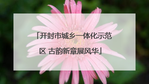 开封市城乡一体化示范区 古韵新章展风华