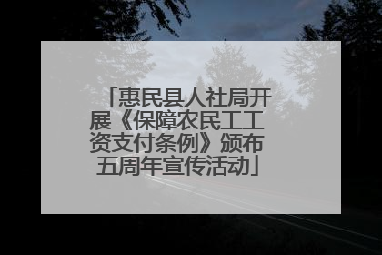 惠民县人社局开展《保障农民工工资支付条例》颁布五周年宣传活动