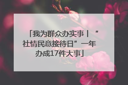 我为群众办实事丨“社情民意接待日”一年办成17件大事