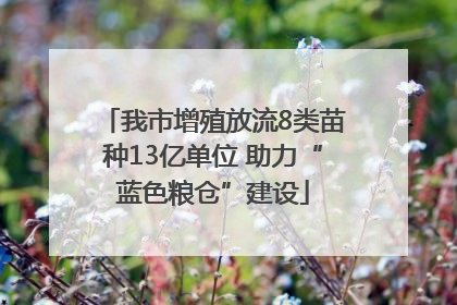我市增殖放流8类苗种13亿单位 助力“蓝色粮仓”建设