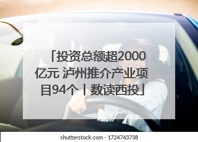 投资总额超2000亿元 泸州推介产业项目94个丨数读西投
