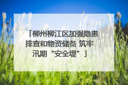 柳州柳江区加强隐患排查和物资储备 筑牢汛期“安全堤”
