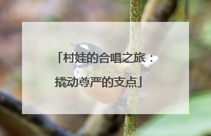 村娃的合唱之旅：撬动尊严的支点