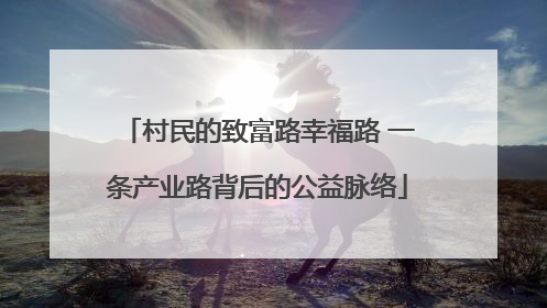 村民的致富路幸福路 一条产业路背后的公益脉络