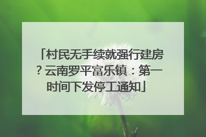 村民无手续就强行建房？云南罗平富乐镇：第一时间下发停工通知